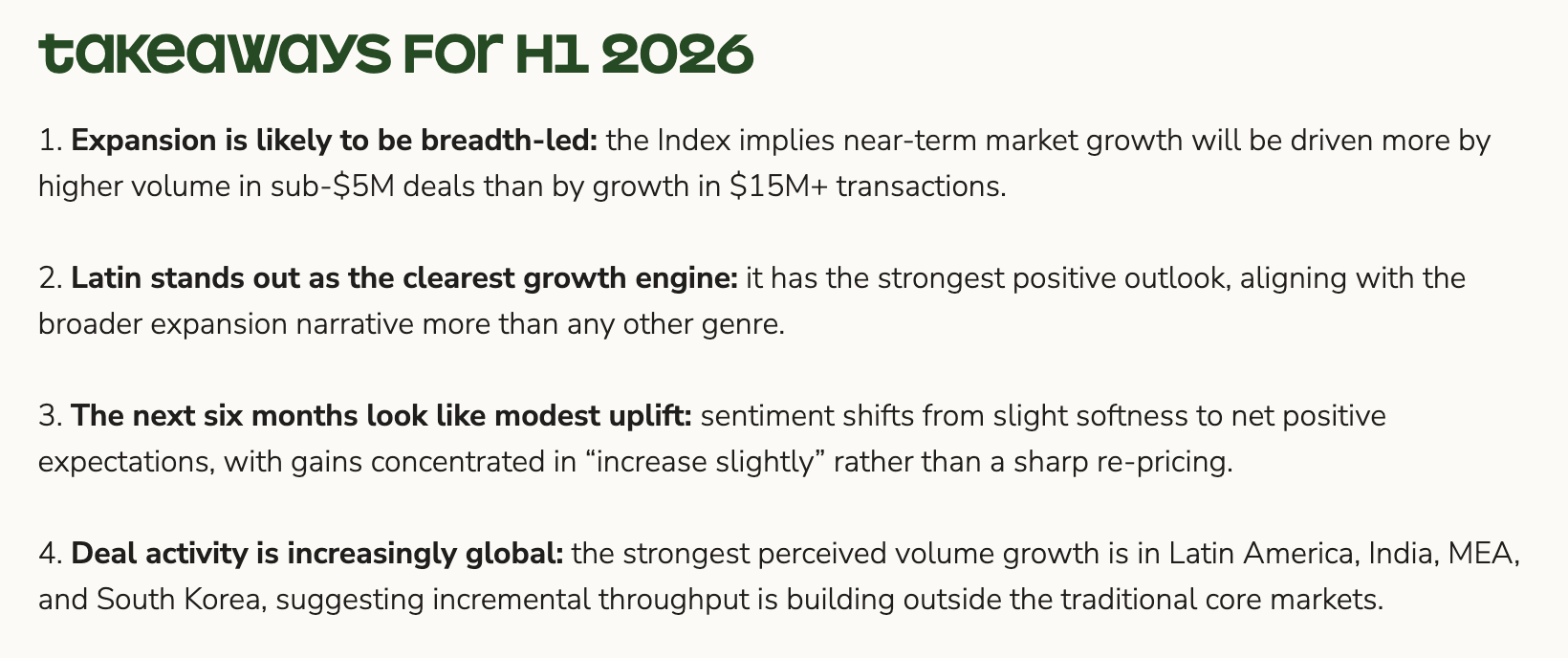 Four key takeaways from the Music Finance Index for H1 2026